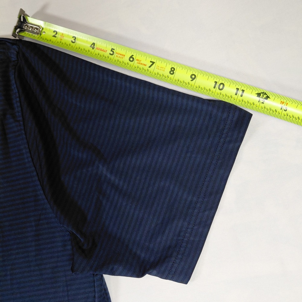 FootJoy Mens XL Navy Blue Striped Golf Polo Scott A McIntosh Folds of Honor Tour - Picture 11 of 11
